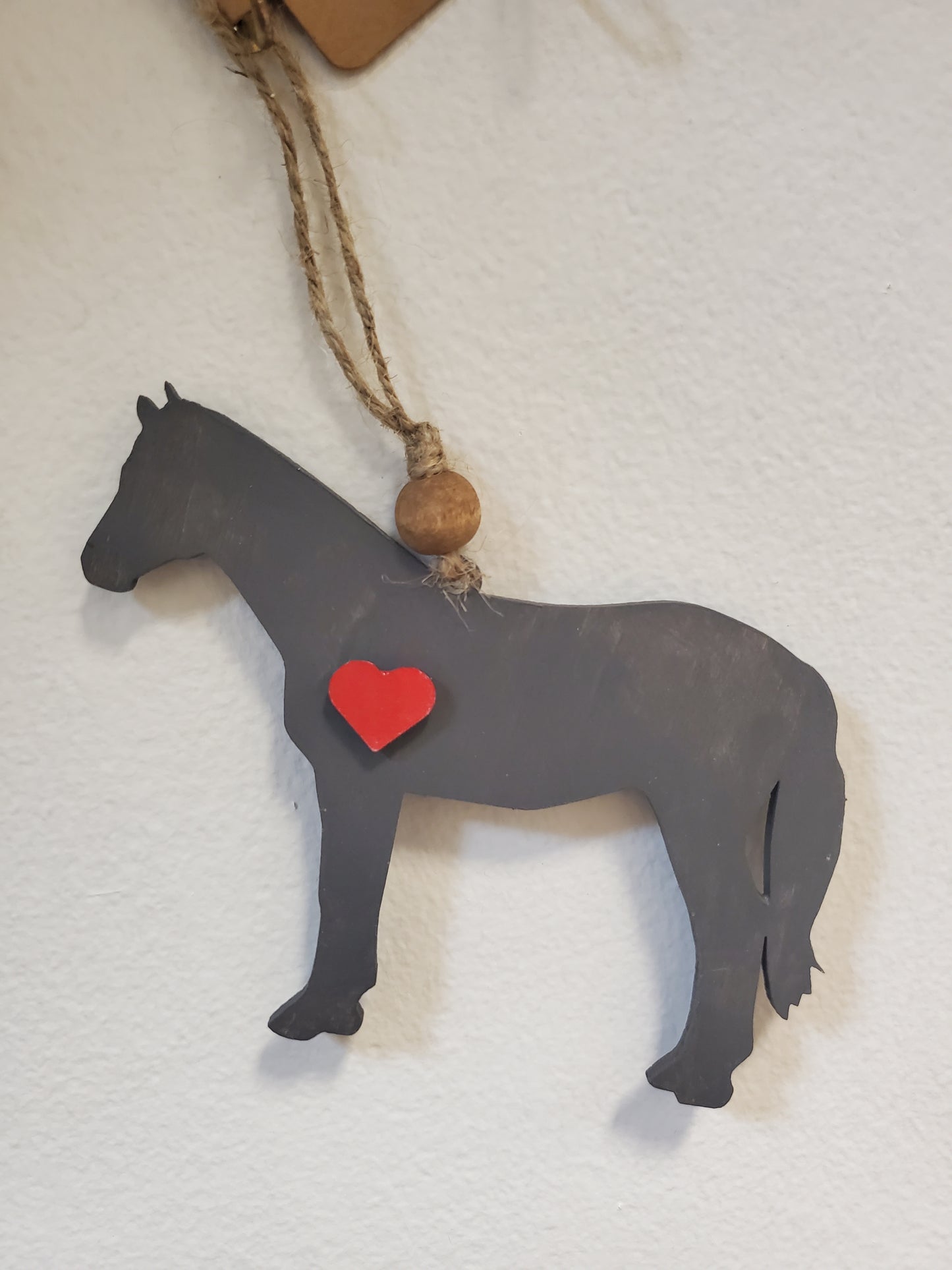 Laser cut hand painted wood standing horse ornament or car charm
