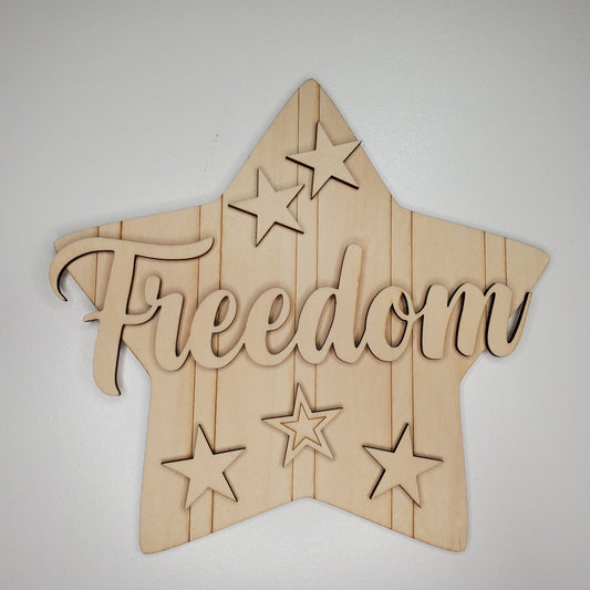 Door Hanger - Patriotic - "Freedom" Star