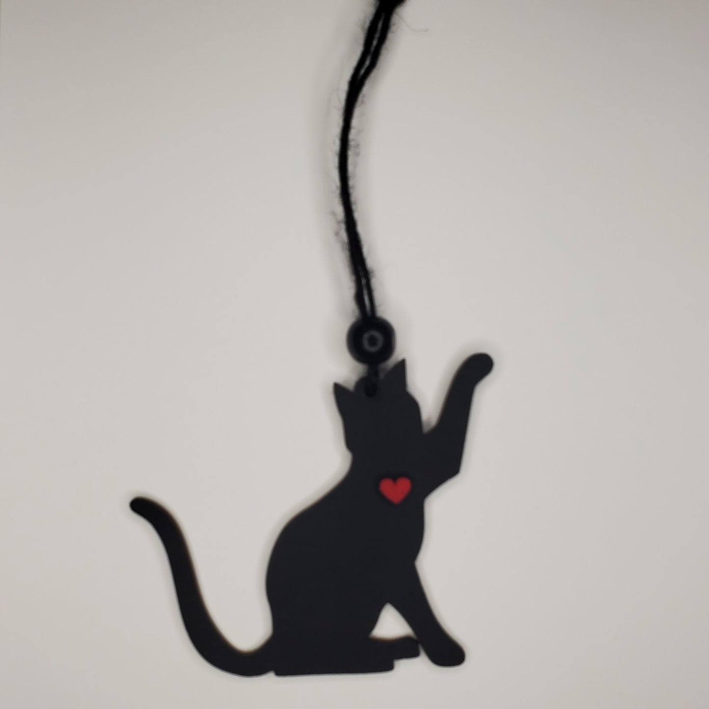 Wood Ornament, Car Charm - Cat
