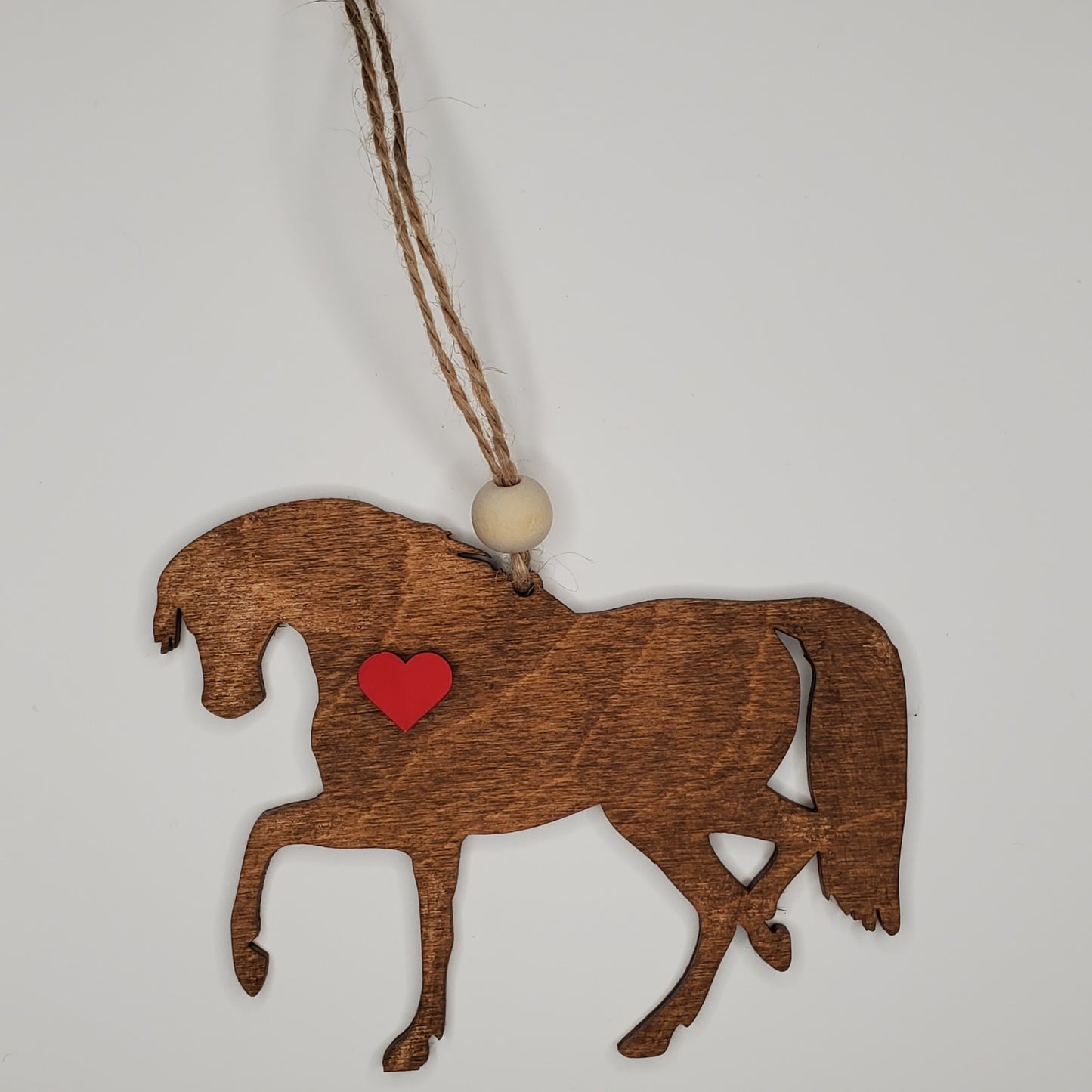 Wood Ornament, Car Charm - Horse