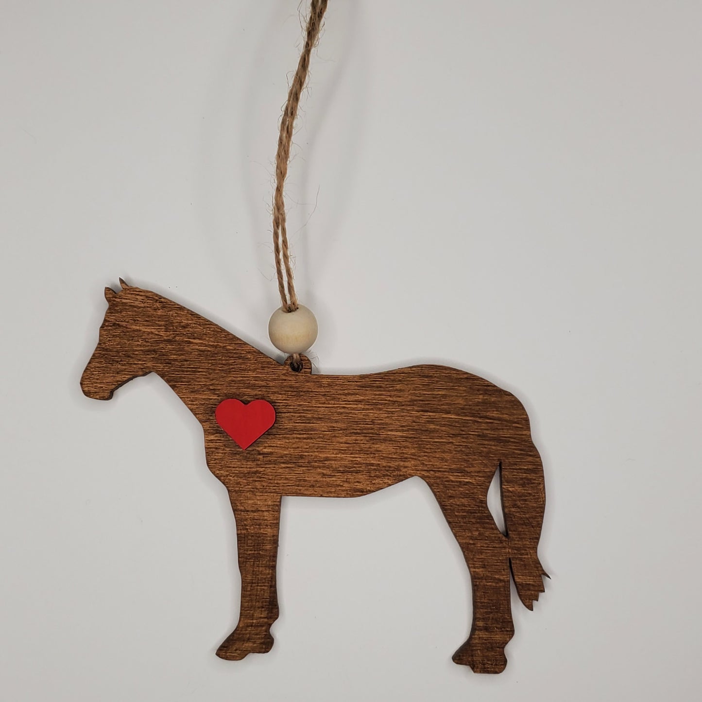Wood Ornament, Car Charm - Horse