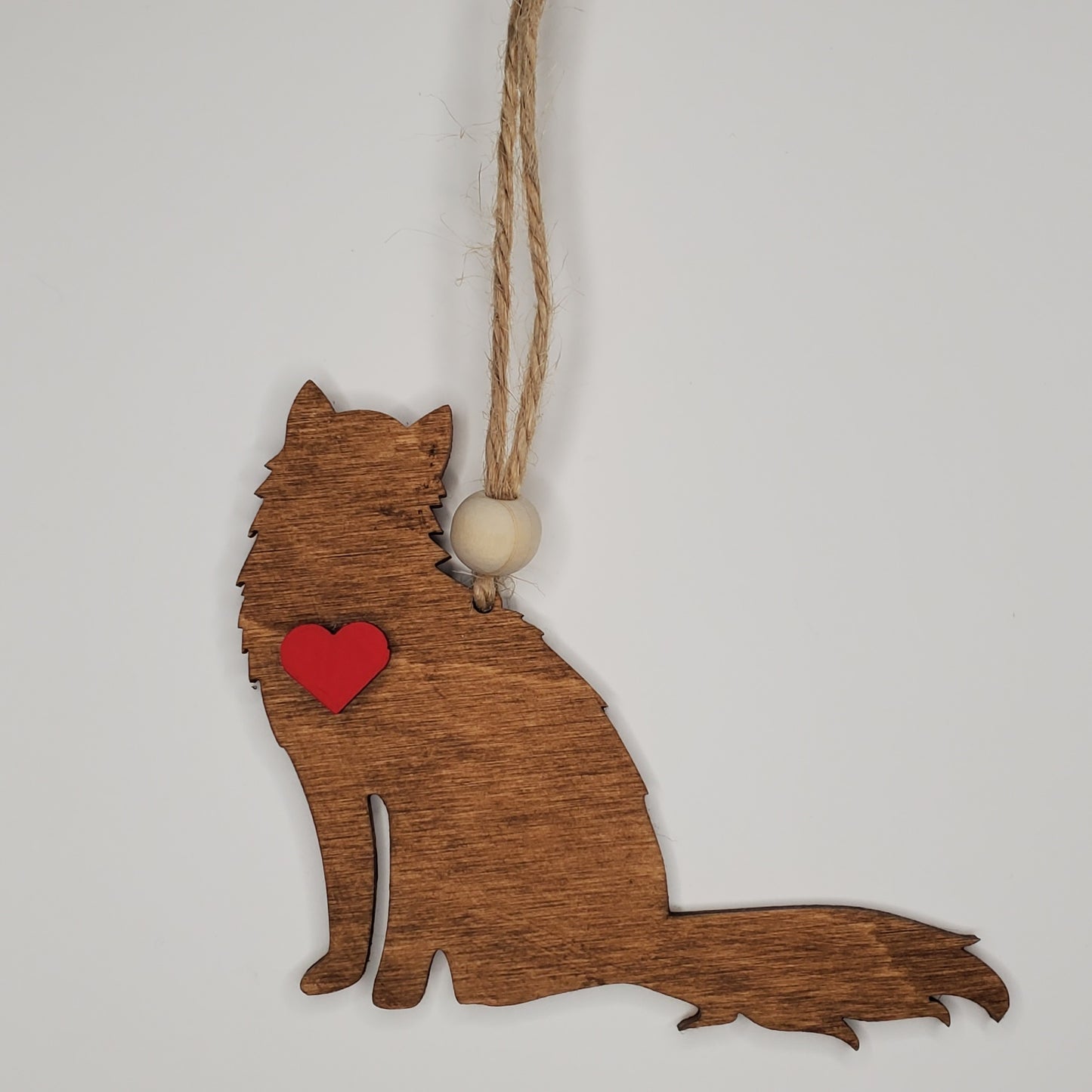 Wood Ornament, Car Charm - Cat