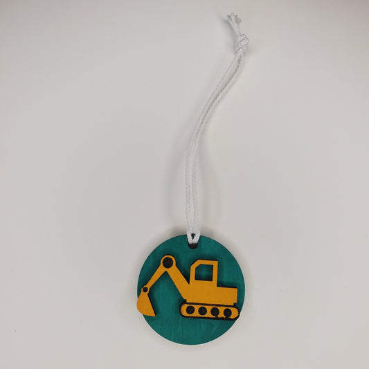 Wood Ornament - Excavator Ornament