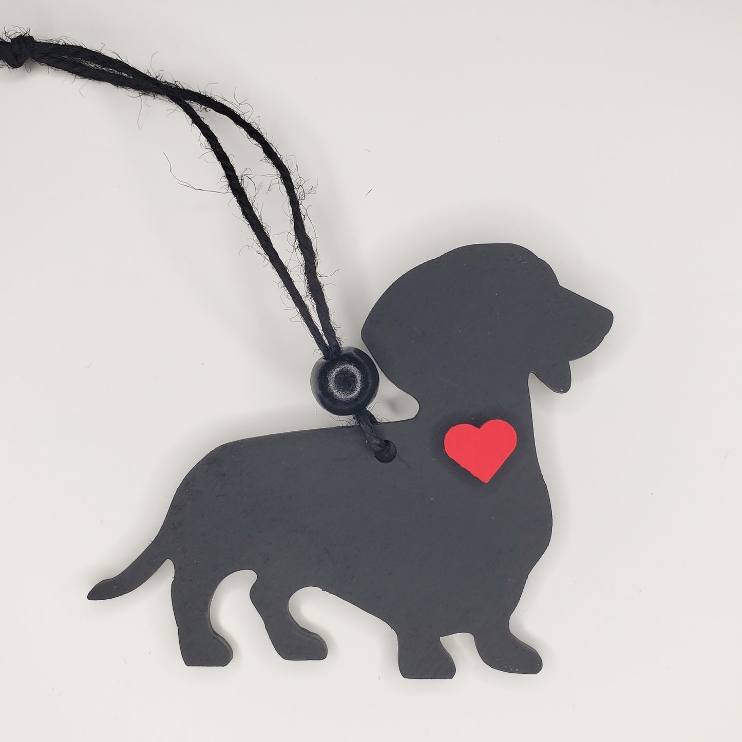 Wood Ornament, Car Charm - Dachshund