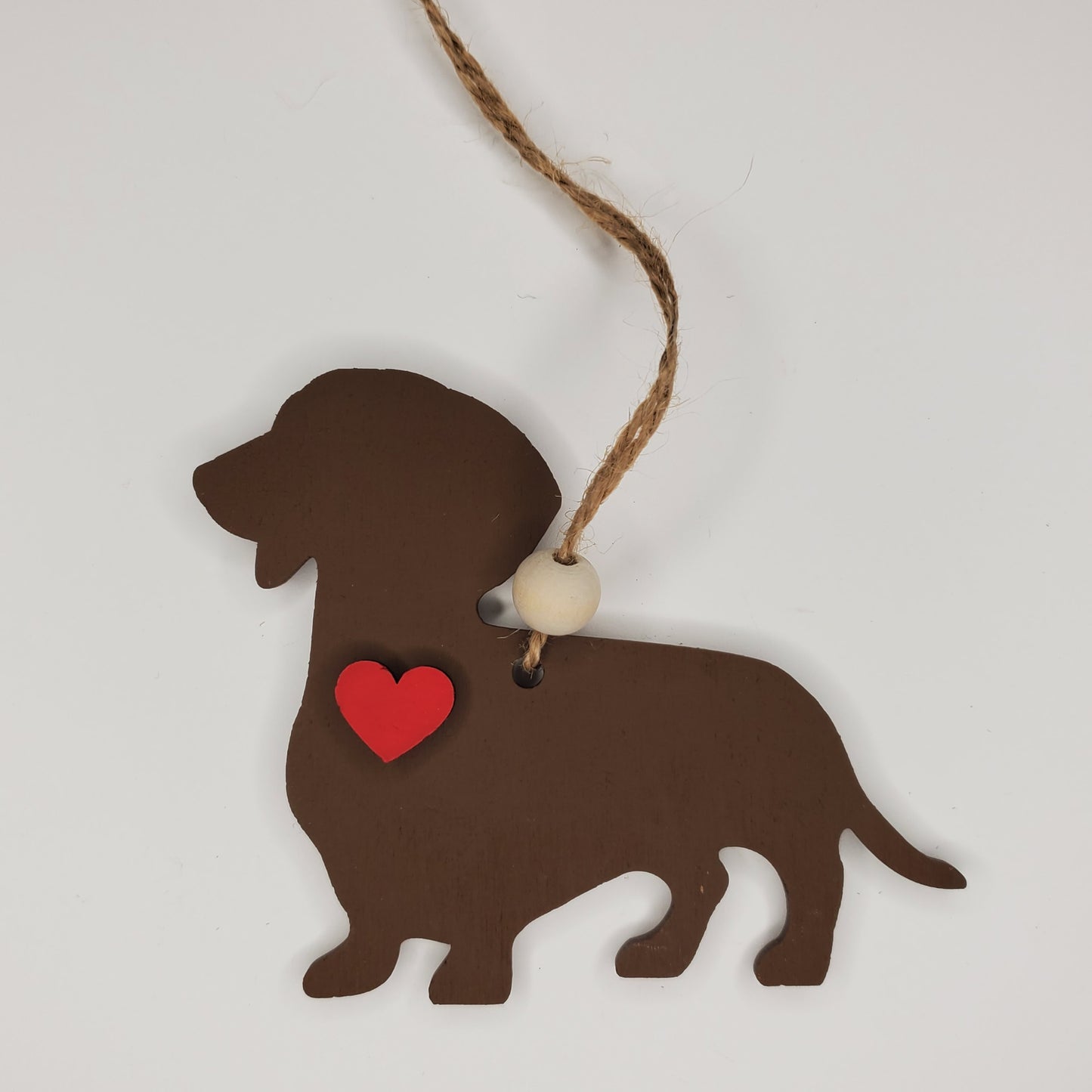 Wood Ornament, Car Charm - Dachshund