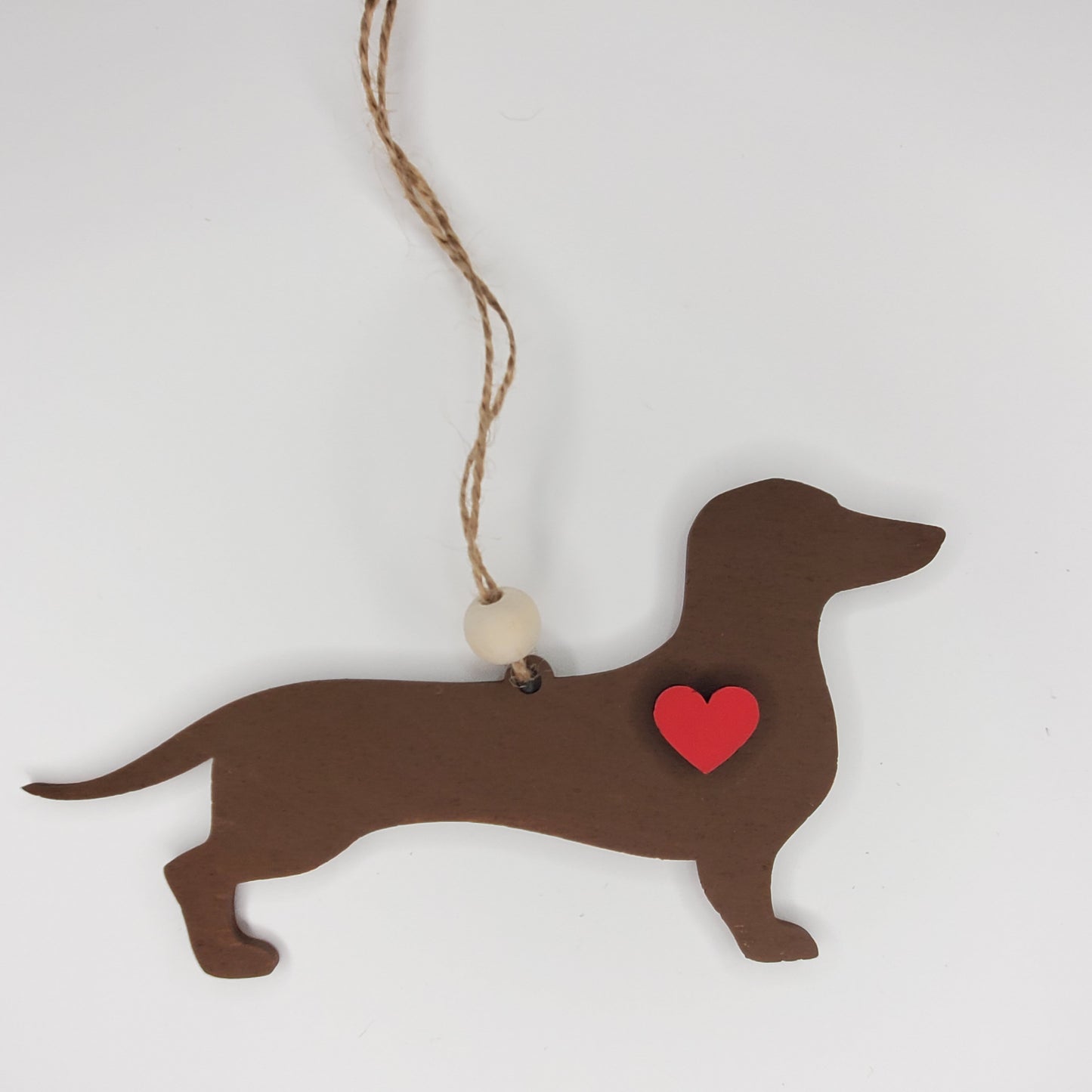 Wood Ornament, Car Charm - Dachshund
