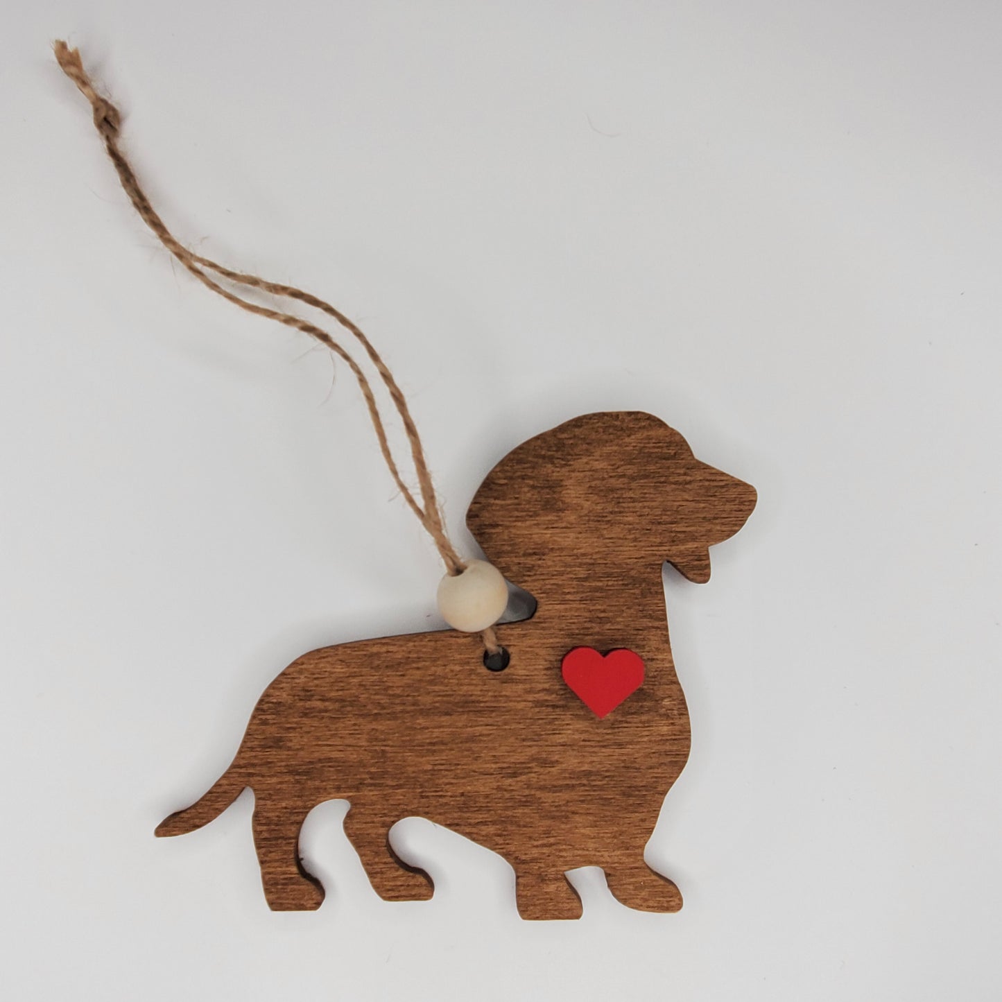 Wood Ornament, Car Charm - Dachshund
