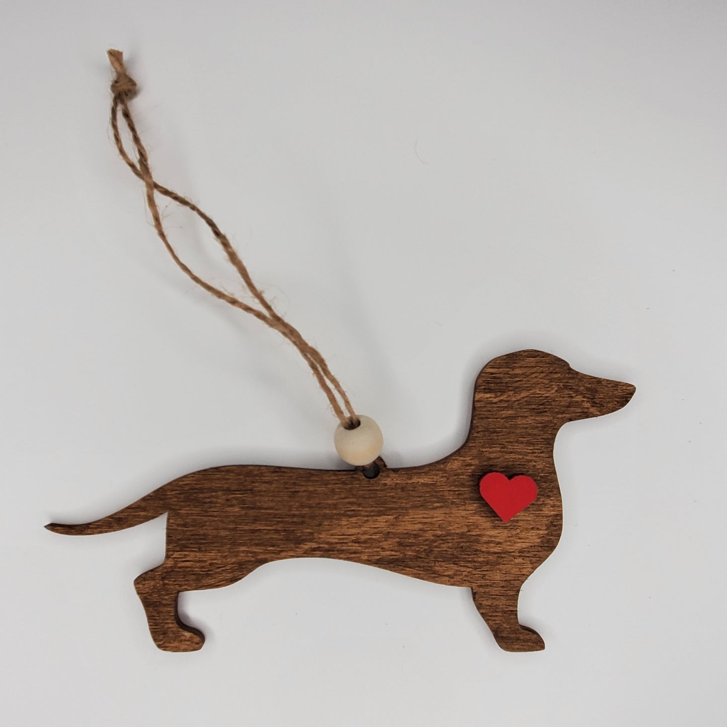 Wood Ornament, Car Charm - Dachshund