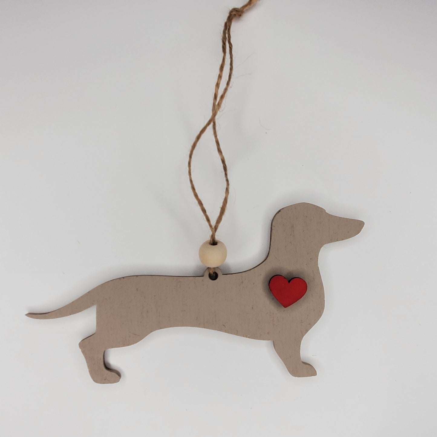 Wood Ornament, Car Charm - Dachshund