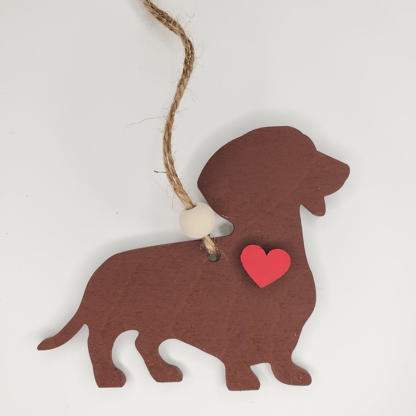Wood Ornament, Car Charm - Dachshund