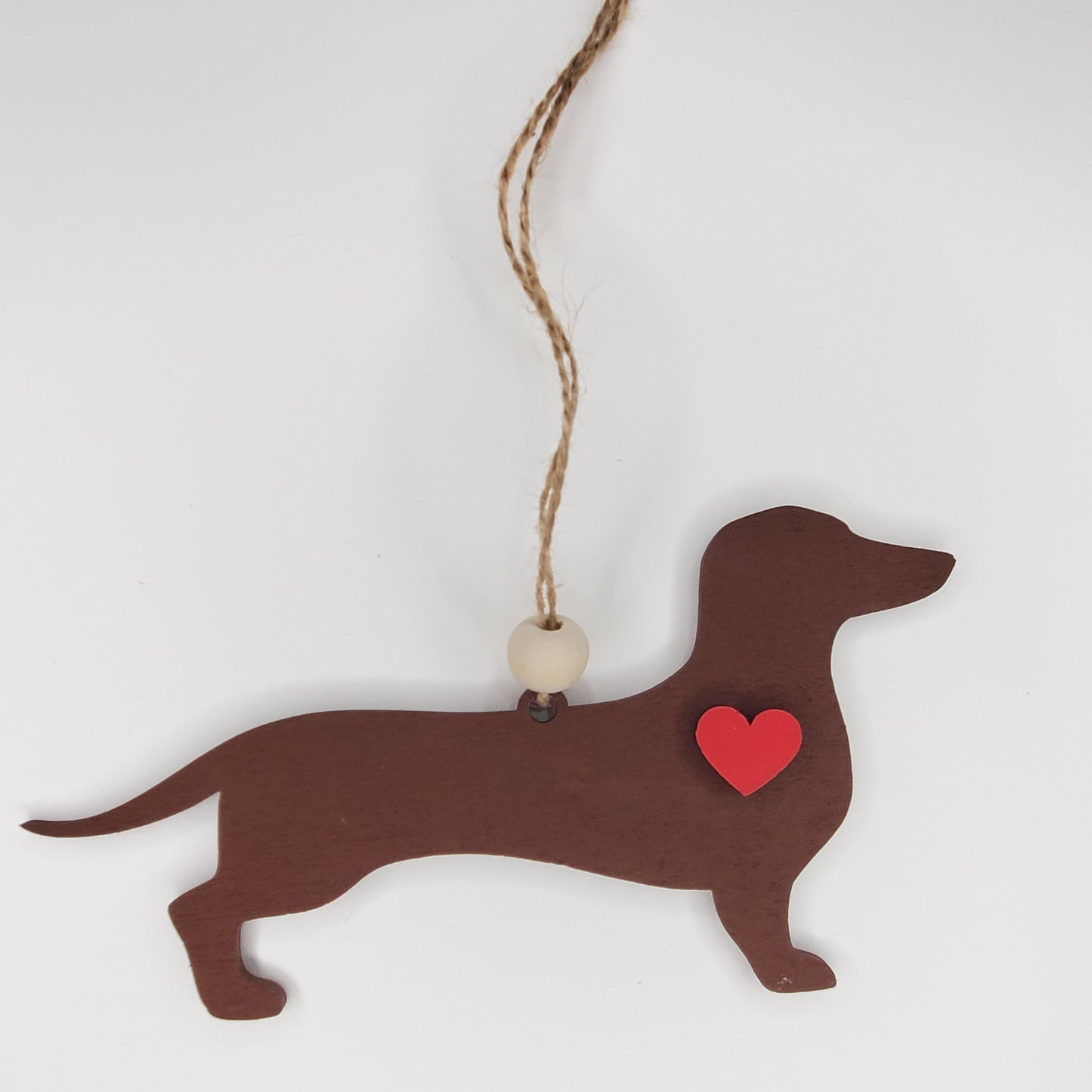 Wood Ornament, Car Charm - Dachshund