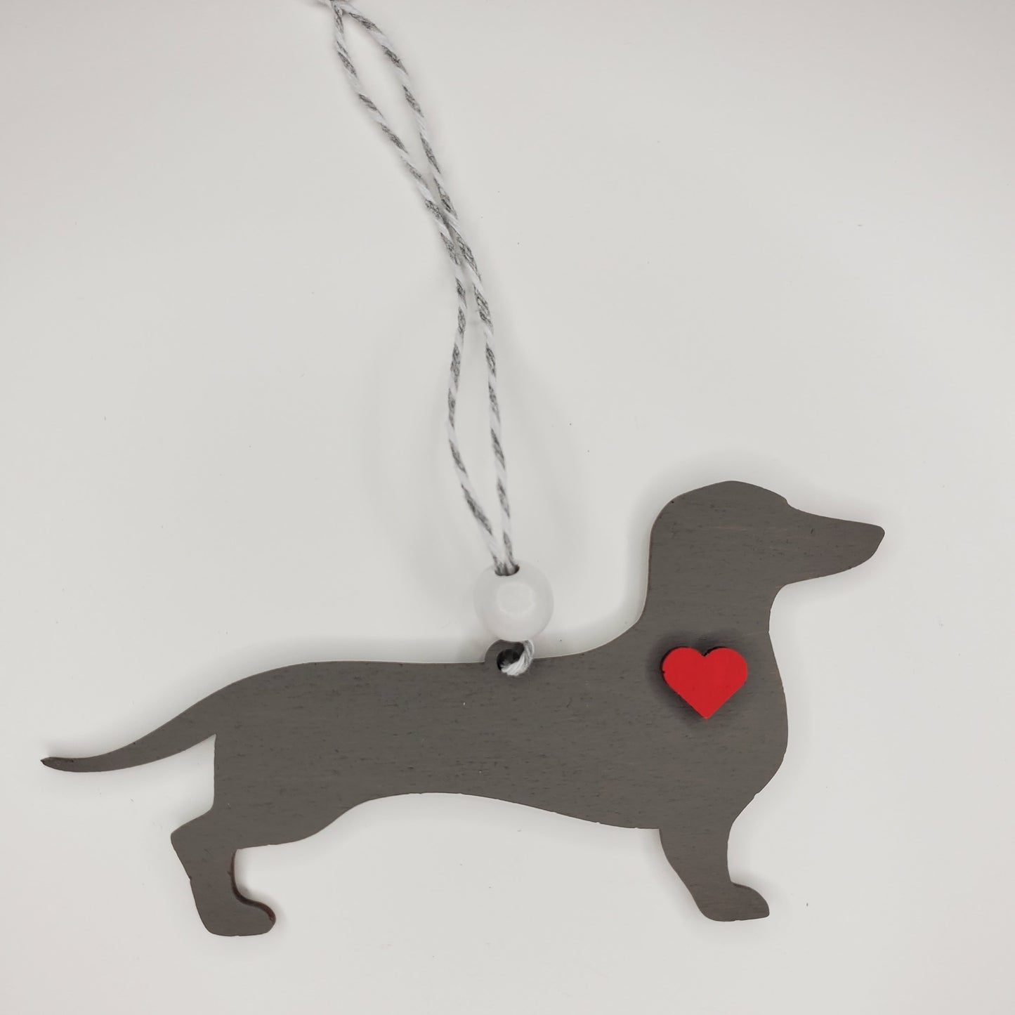 Wood Ornament, Car Charm - Dachshund