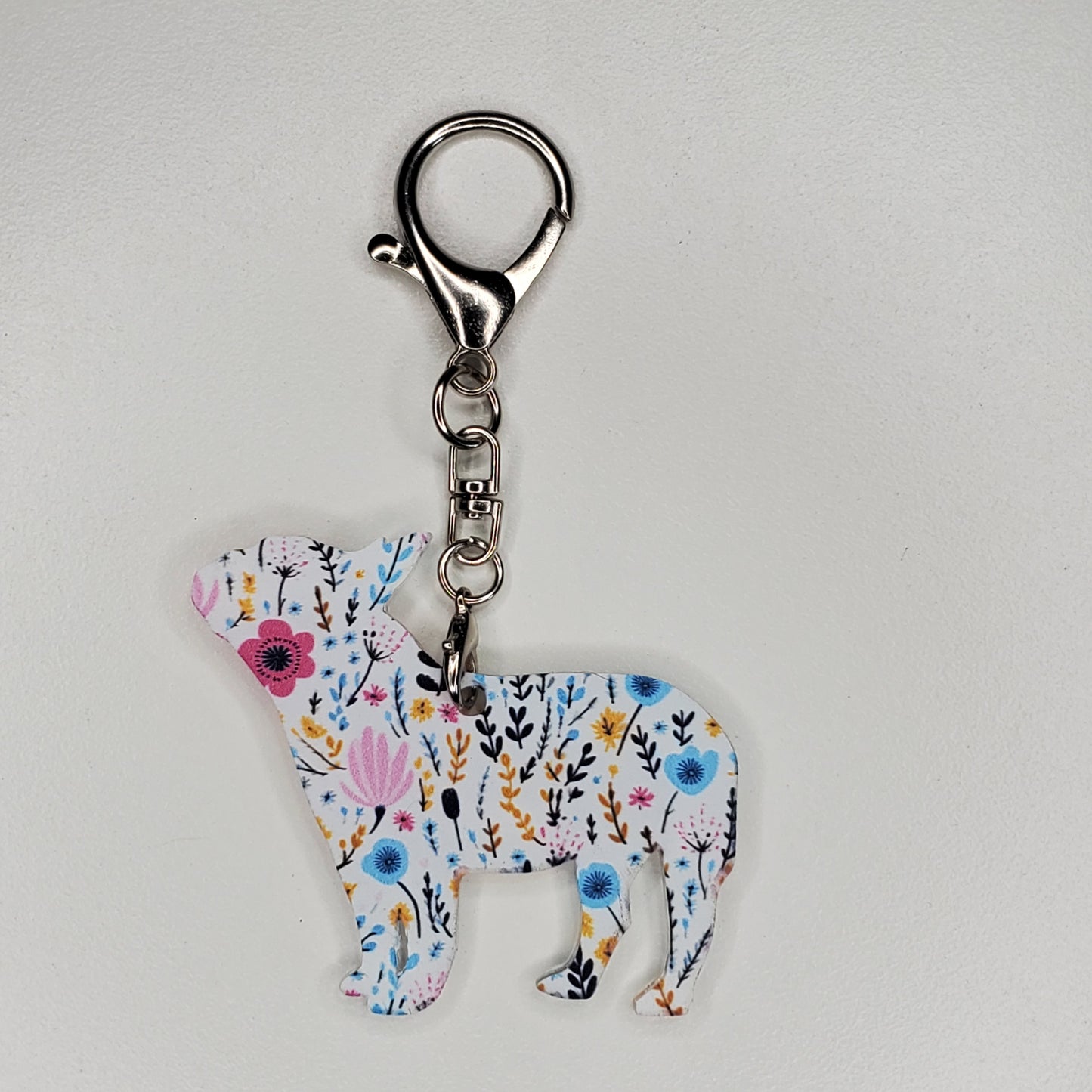 Acrylic purse charm / key chain handmade dog breed Frenchie