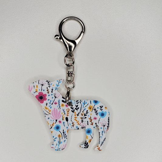 Acrylic purse charm / key chain handmade dog breed Frenchie