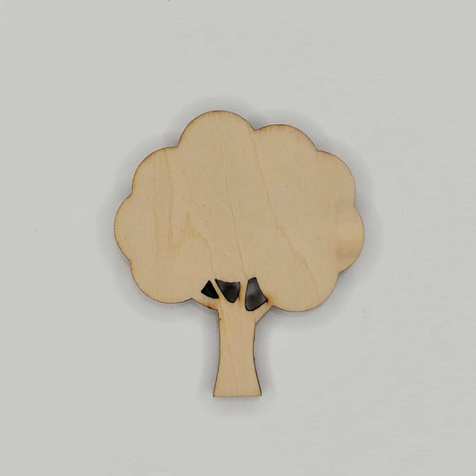 Wooden Tree Shaped Cutout Piece for DIY