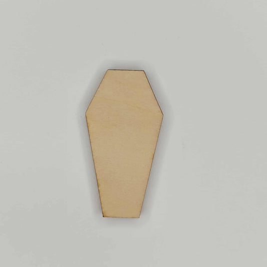 Wooden Coffin Shaped Cutout for DIY