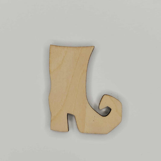 Wooden Witch Boot Shaped Cutout Piece for DIY