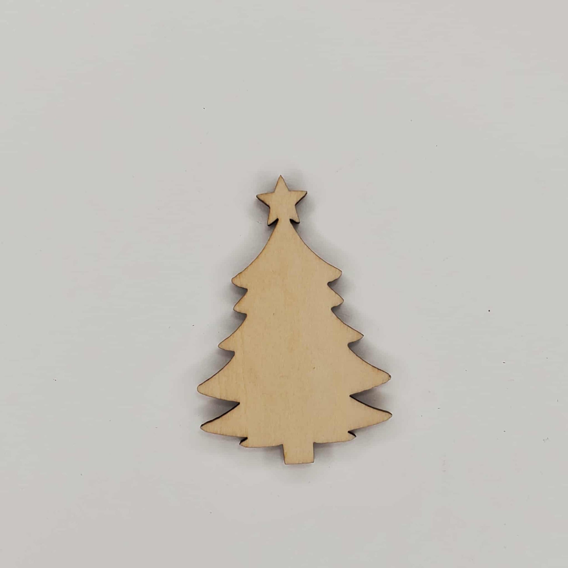 Wooden Fluffy Christmas Tree Shaped Cutout Piece for DIY