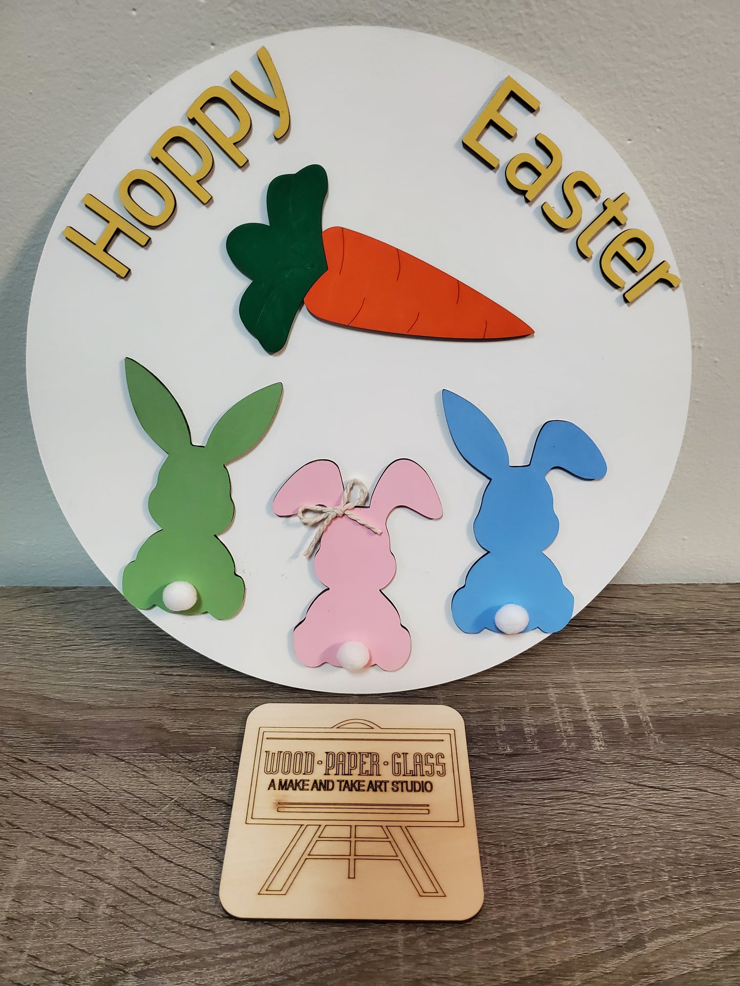 Round Door Hanger - "Hoppy Easter"