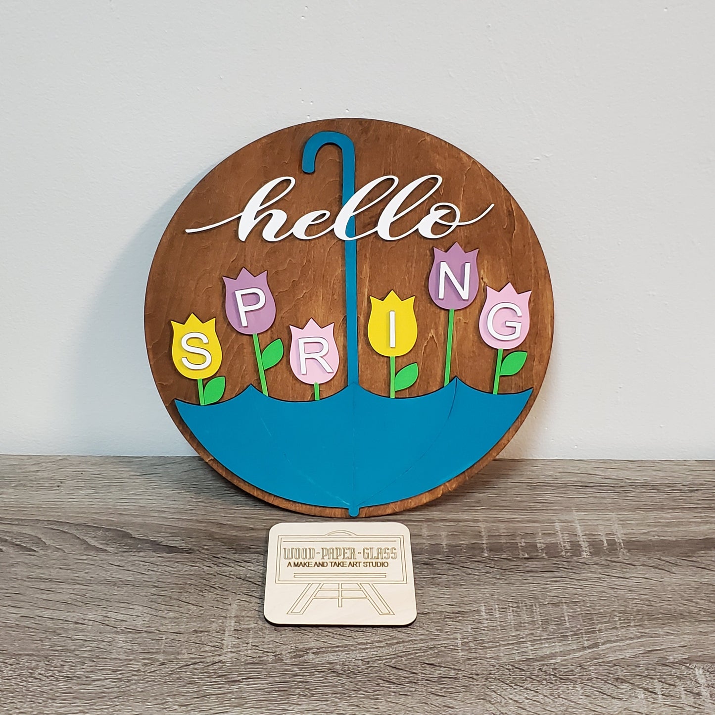 Round Door Hanger - "Hello Spring"