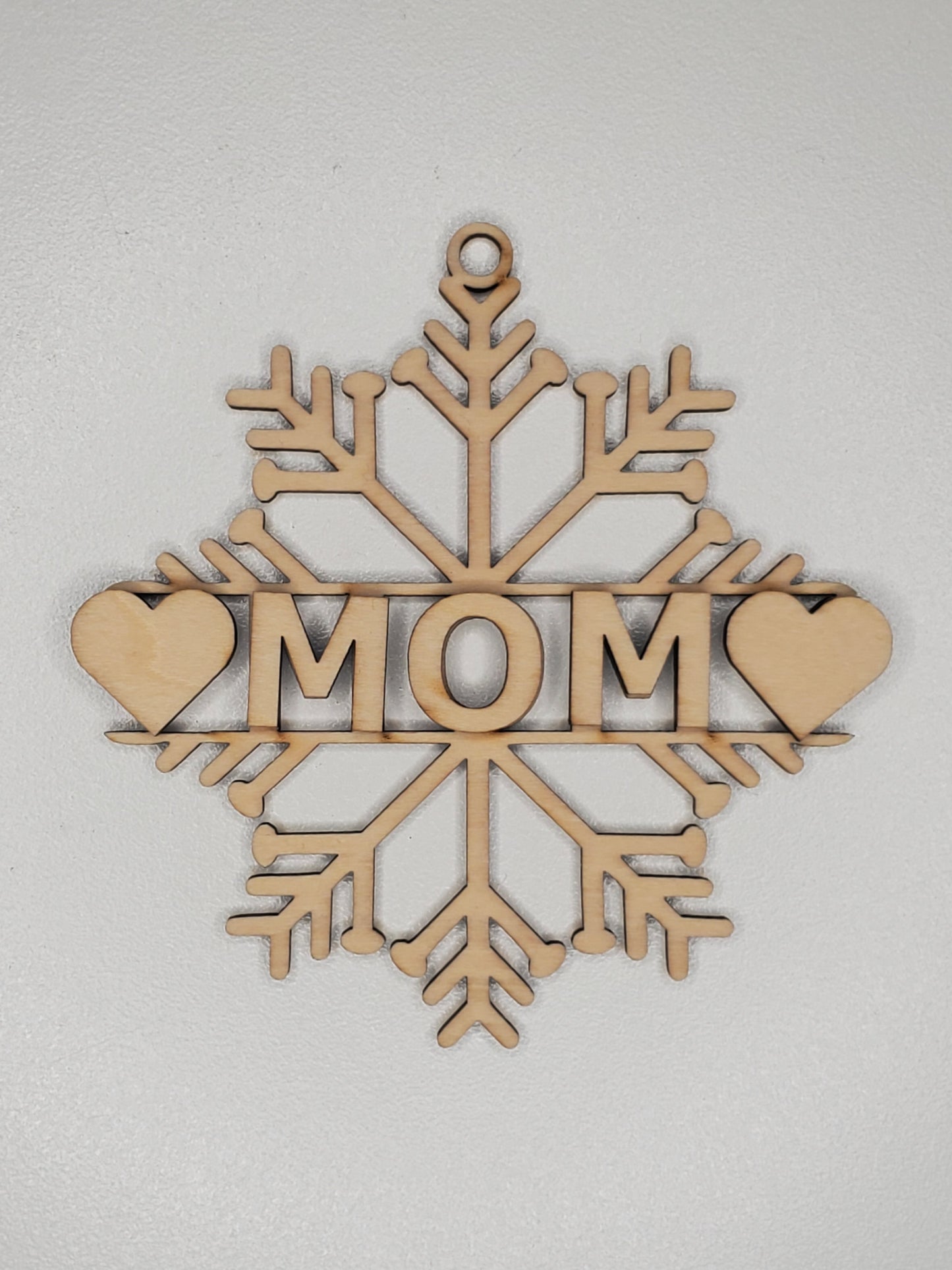 Wood Ornament - Mom Snowflake