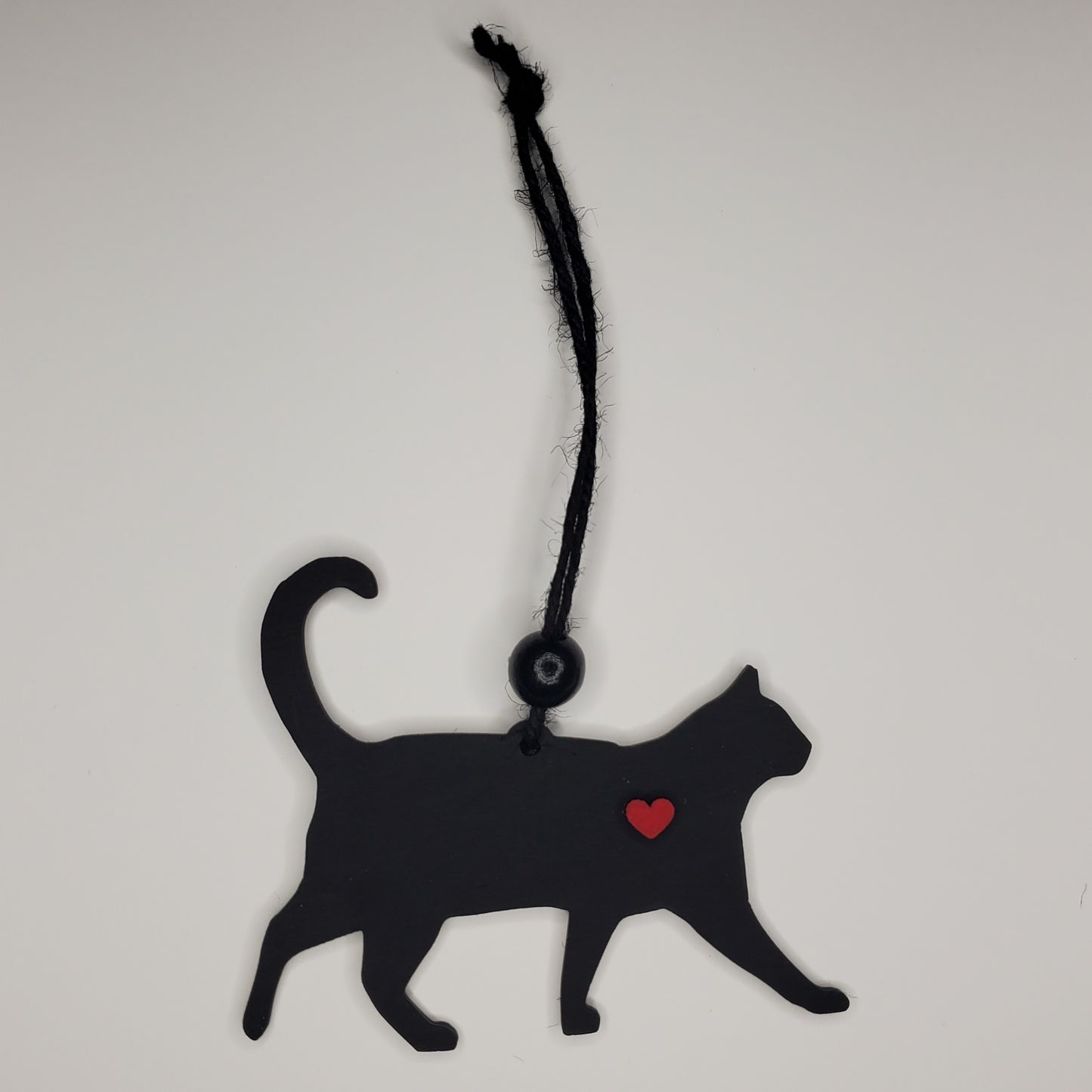 Wood Ornament, Car Charm - Cat