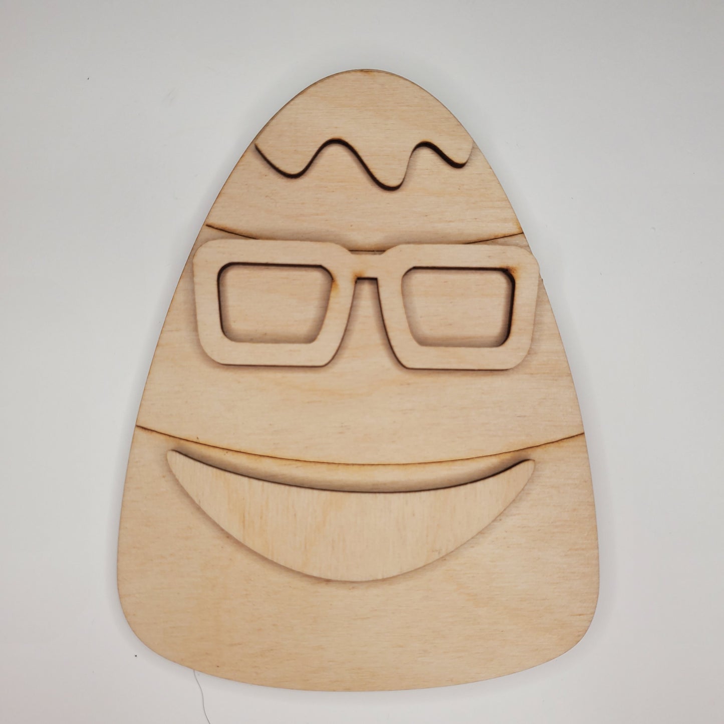 Wooden Sign - Candy Corn Face