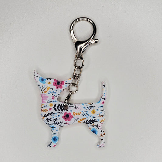 Acrylic handmade purse charm/ keychain dog breed Chihuahua