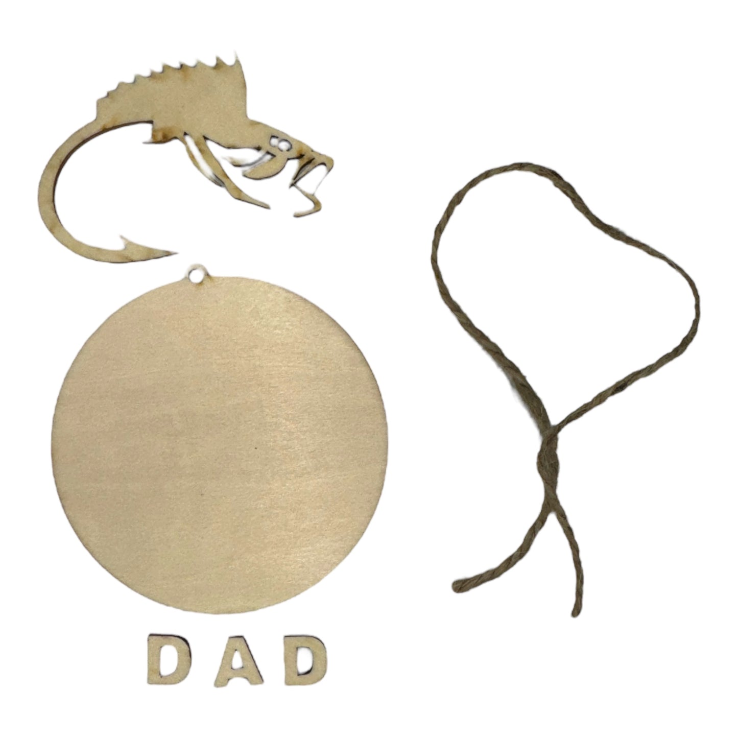 Wood Ornament - "Dad" with Fish