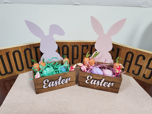 Easter Crate Basket With Bunny