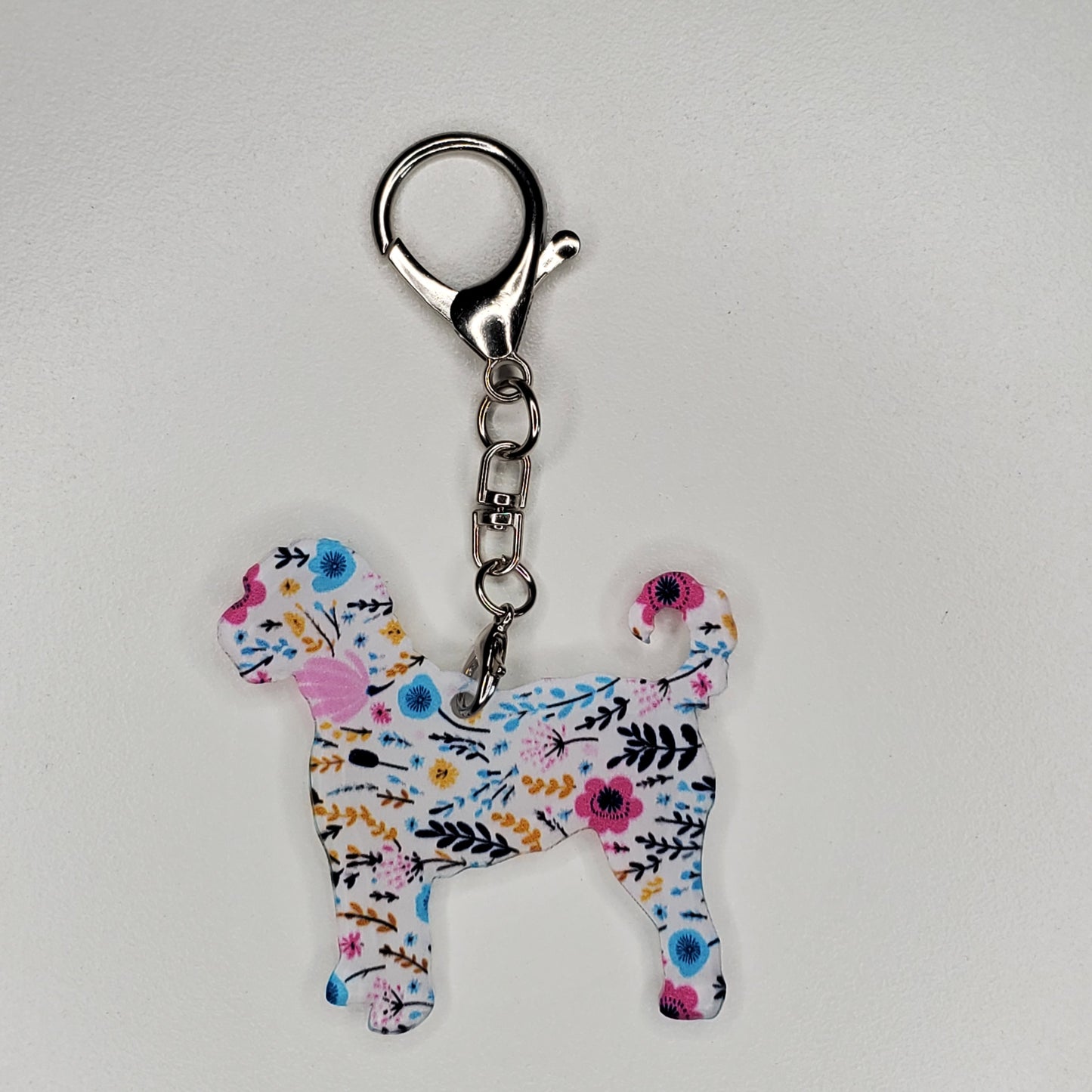 Handmade Acrylic purse charm / keychain dog breed Golden Doodle
