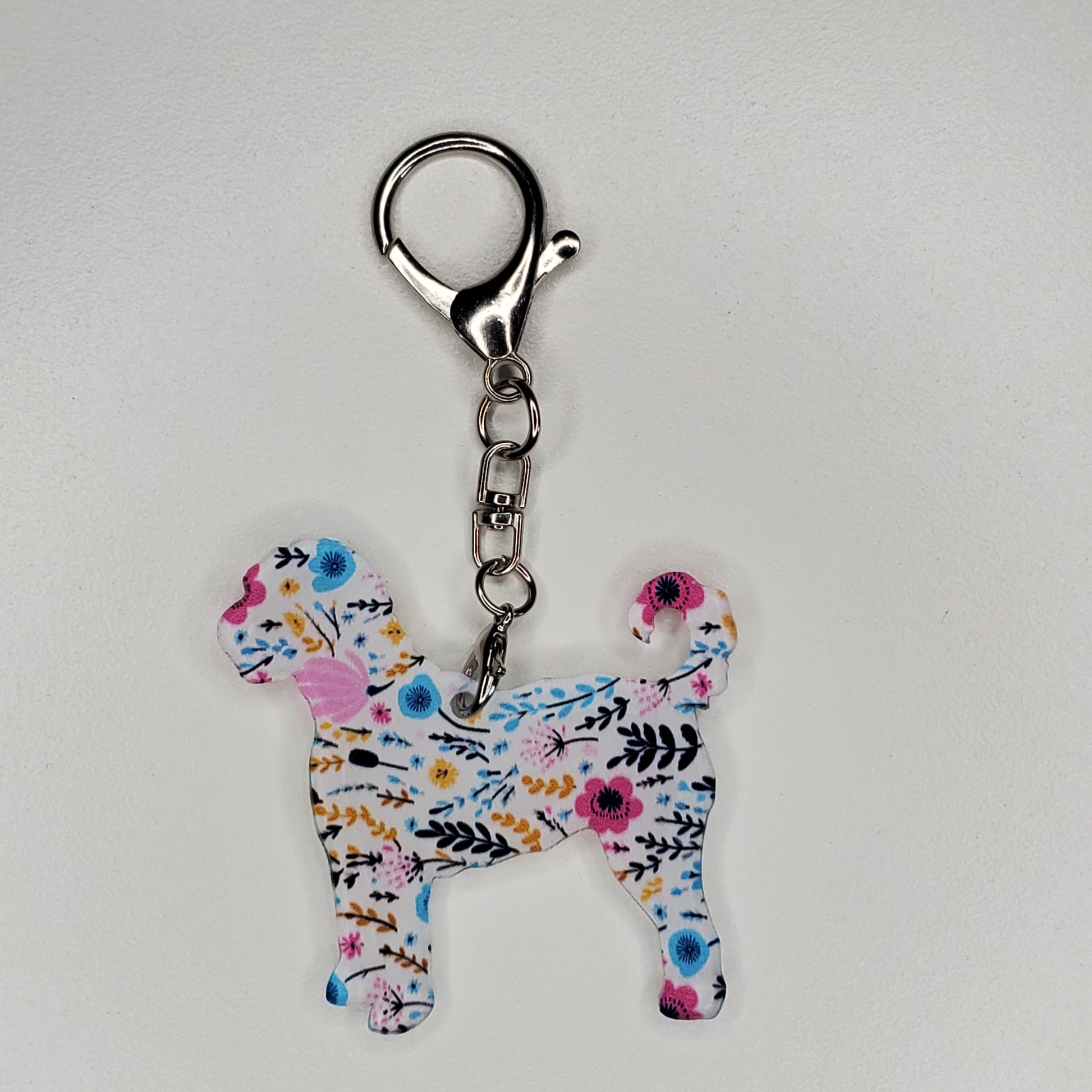 Handmade Acrylic purse charm / keychain dog breed Golden Doodle