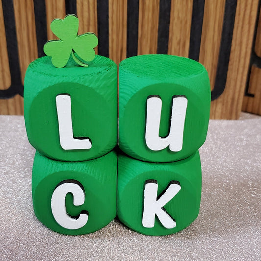 Wood Blocks - St. Patrick's - "LUCK"