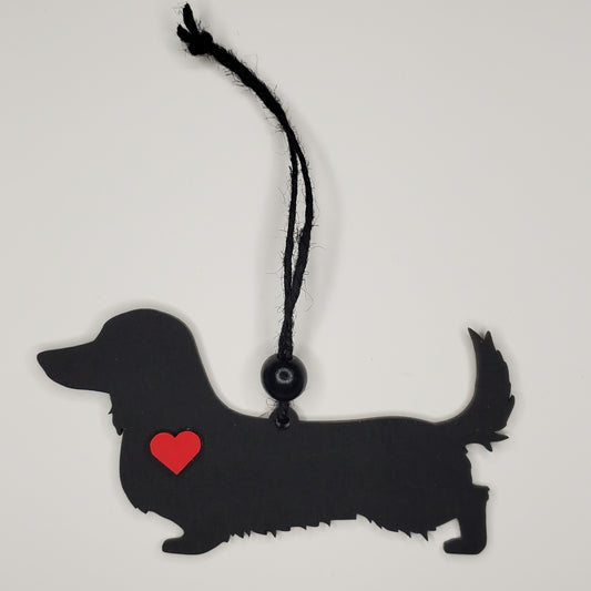 Ornament - Car Charm - Long Hair Dachshund