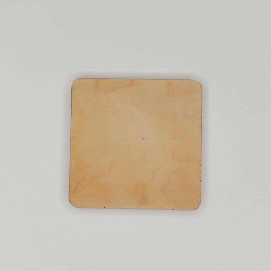 Wooden Rounded Square Shaped Cutout for DIY