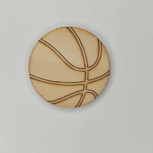 Wooden Basketball Shaped Cutout Piece for DIY