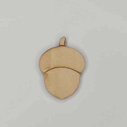 Wooden Acorn Shaped Cutout Piece for DIY