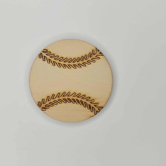 Wooden Baseball Shaped Cutout Piece for DIY