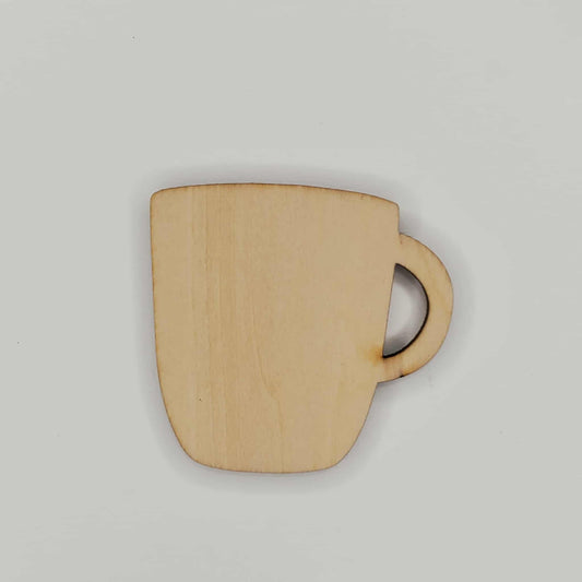 Wooden Mug Shaped Cutout Piece for DIY