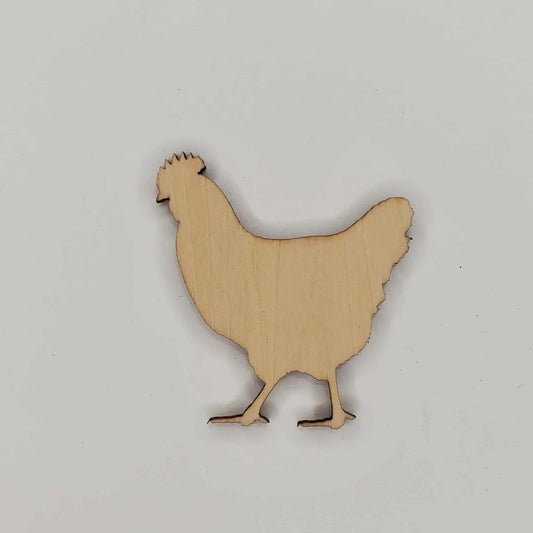 Wooden Chicken Shaped Cutout Piece for DIY