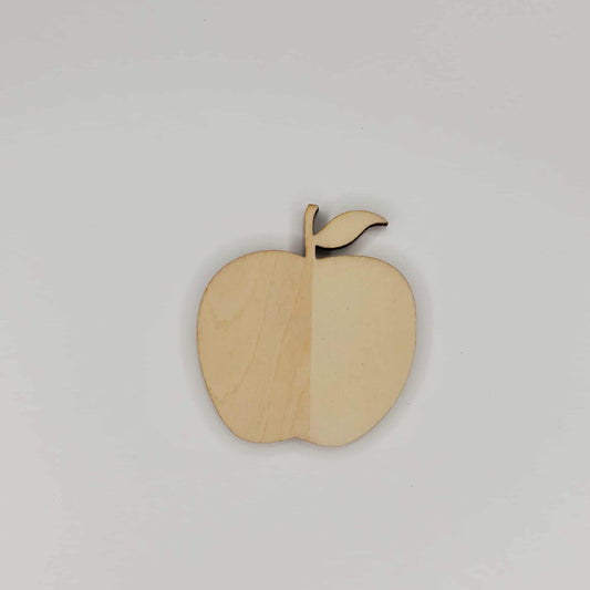 Wooden Apple Shaped Cutout Piece for DIY