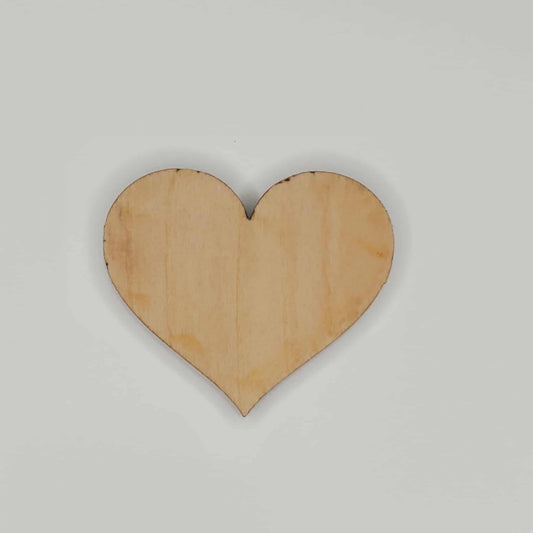 Wooden Deep Heart Shaped Cutout Piece for DIY