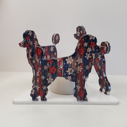 Hand Made Acrylic tealight candle holder in dog breed, Poodle.